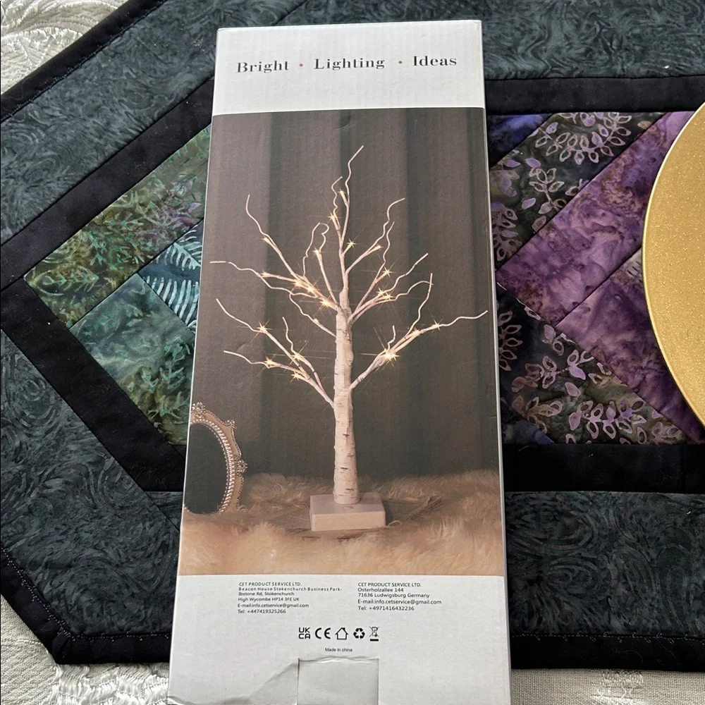 Illuminated Faux Birch Tree with or without Vibrant Red Hearts;Battery Operated